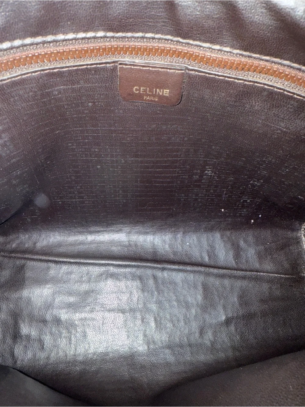 Celine Vintage Brown Leather Toiletry Bag with Tan Trim - Picture 6 of 11